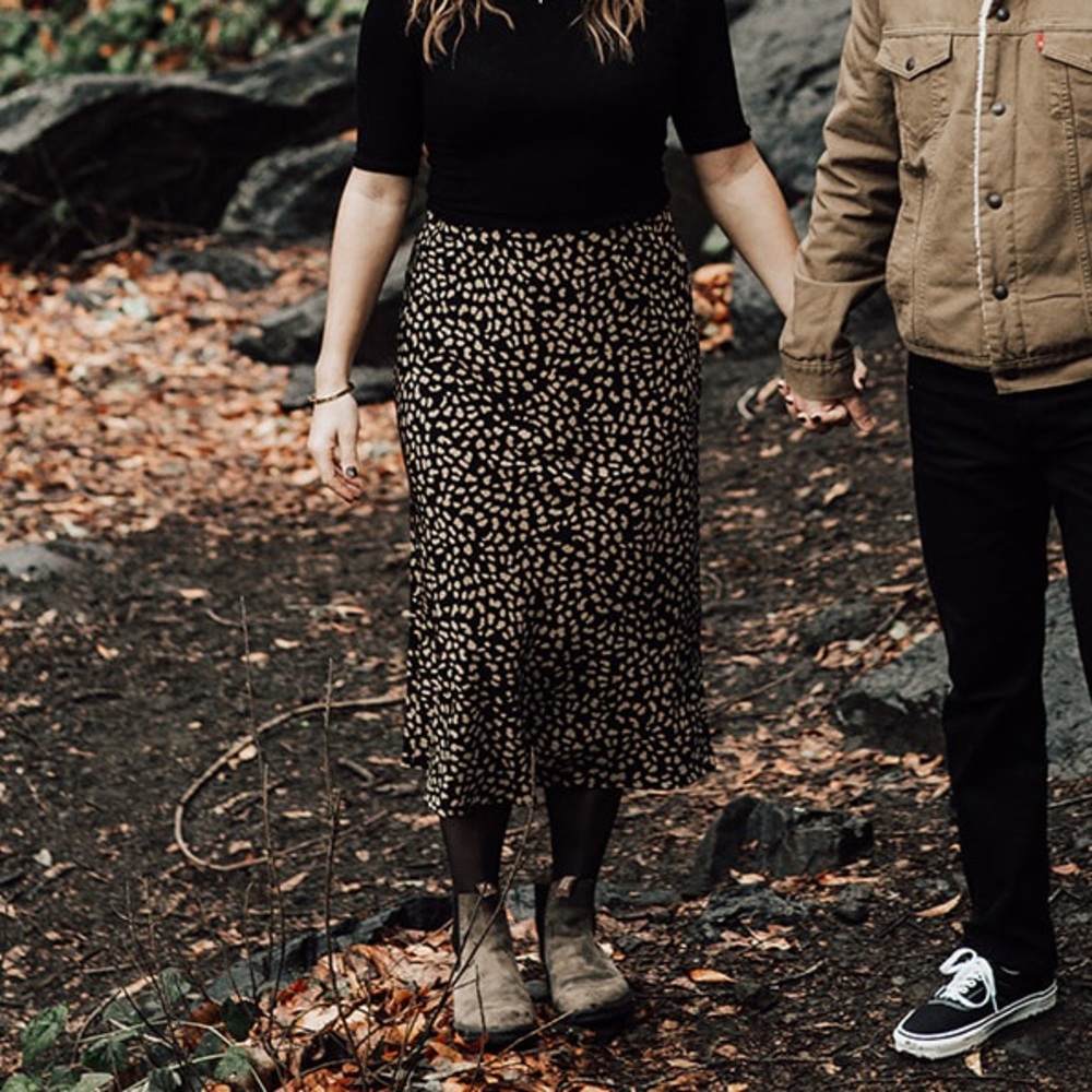 Cute patterned Black and Tan skirt